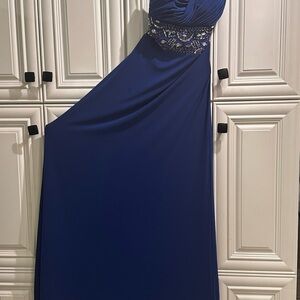 Beaded Waist Royal Blue Formal gown